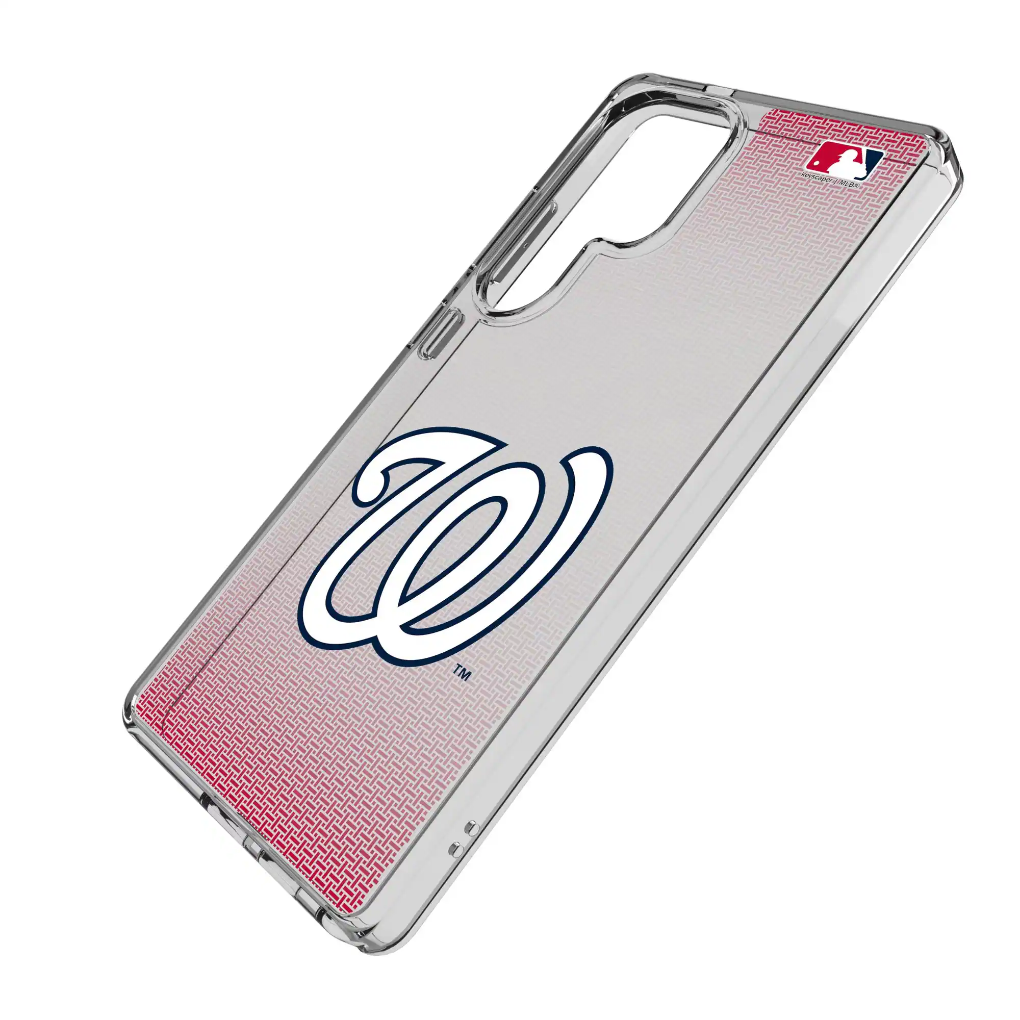 Alt View 1. Keyscaper - Washington Nationals Linen Logo Galaxy Clear Case - S23 Ultra - Multicolor.