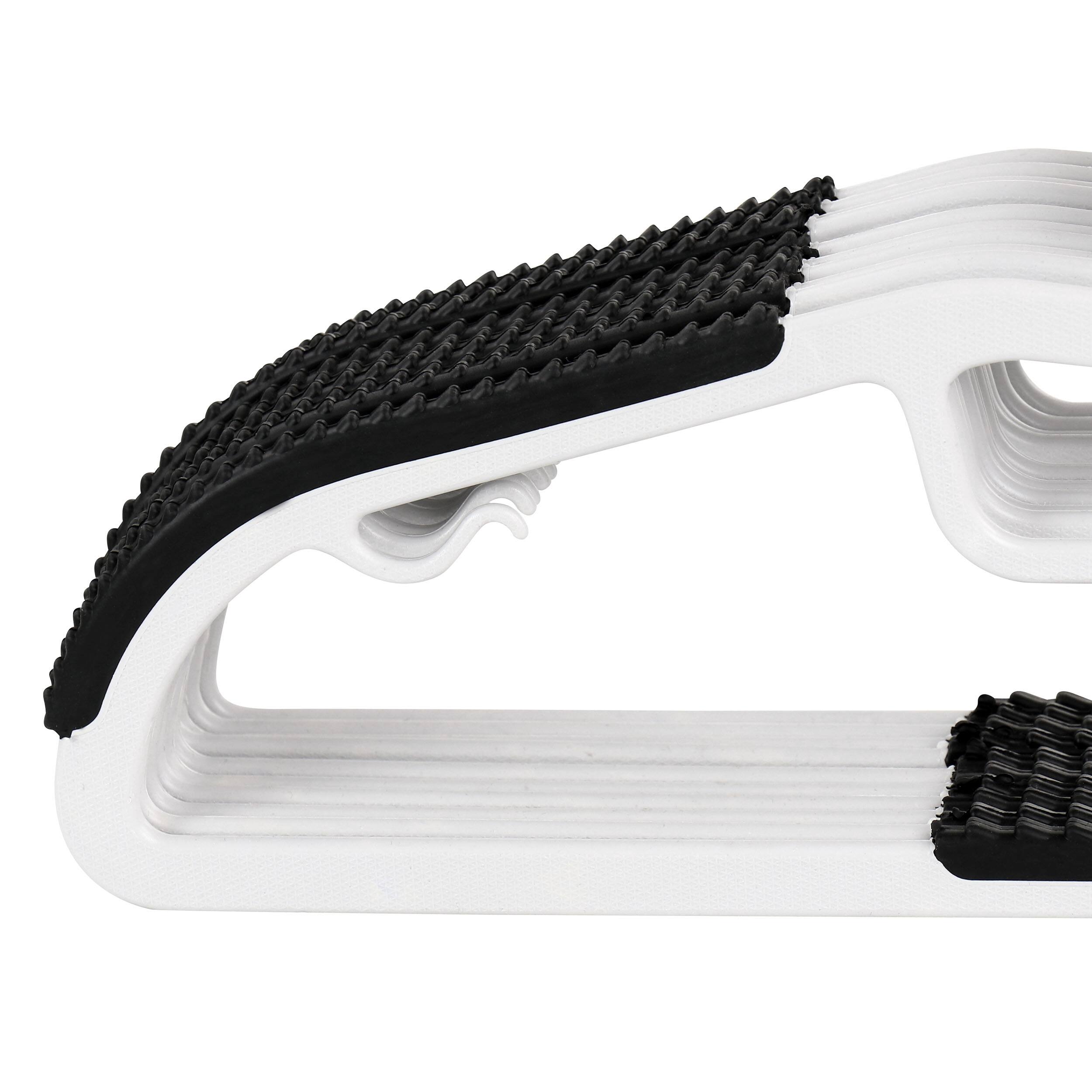 Alt View 2. Elama - Elama Home 50 Piece Non Slip Hanger with U-slide in White and Black - White.