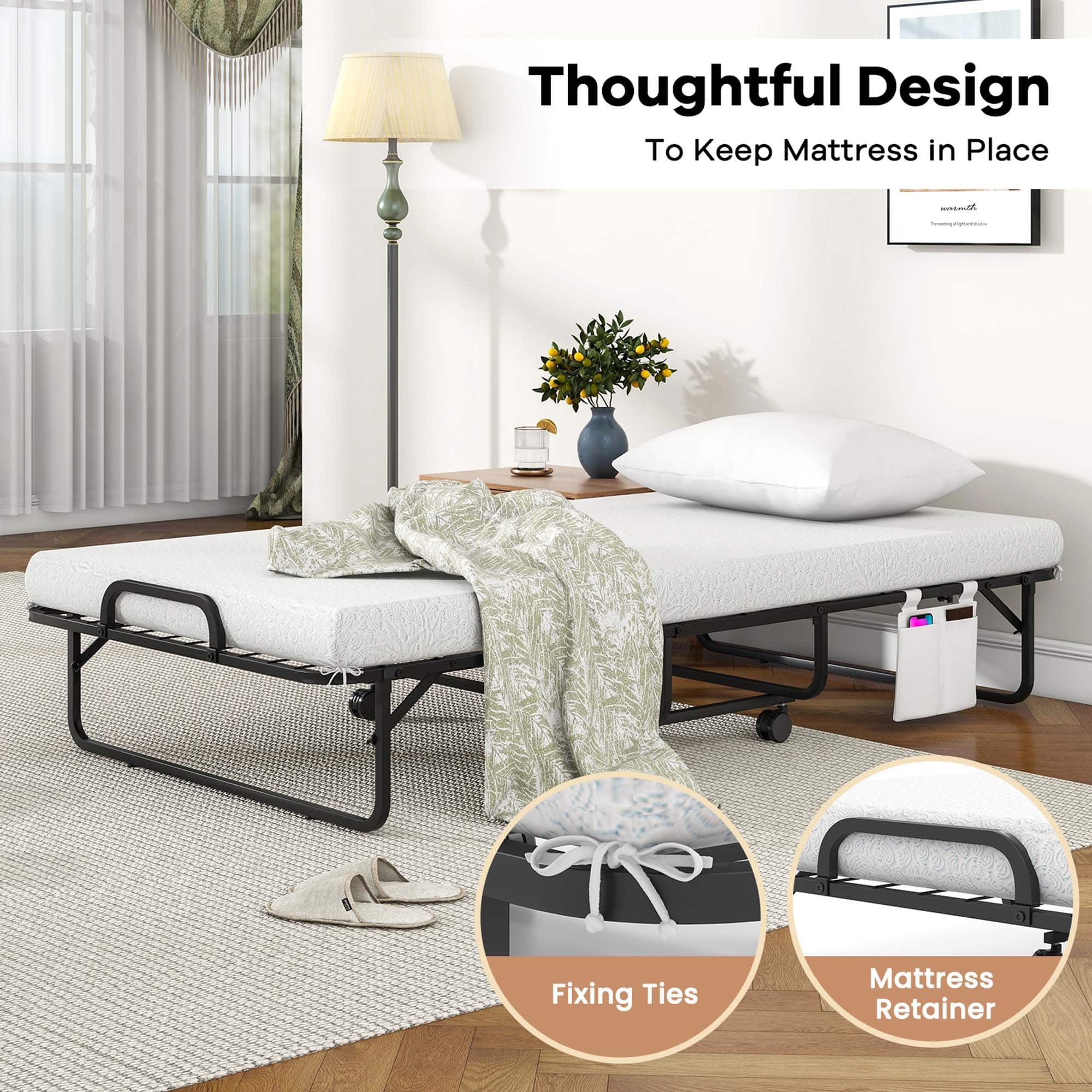 Thoughtful Design To Keep Mattress In Place: Fixing Ties Mattress Retainer