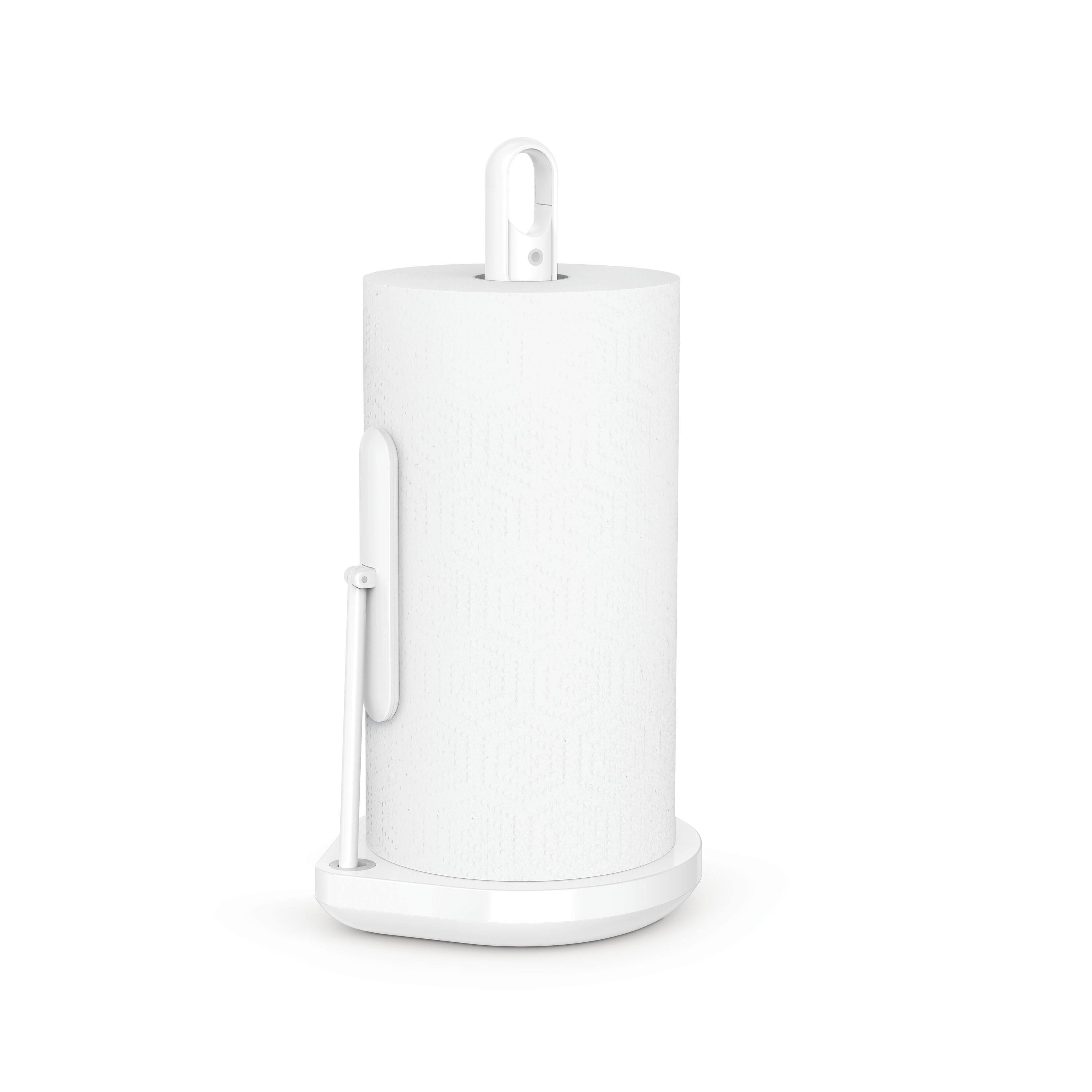 Alt View 2. simplehuman - paper towel holder with spray, white - White.
