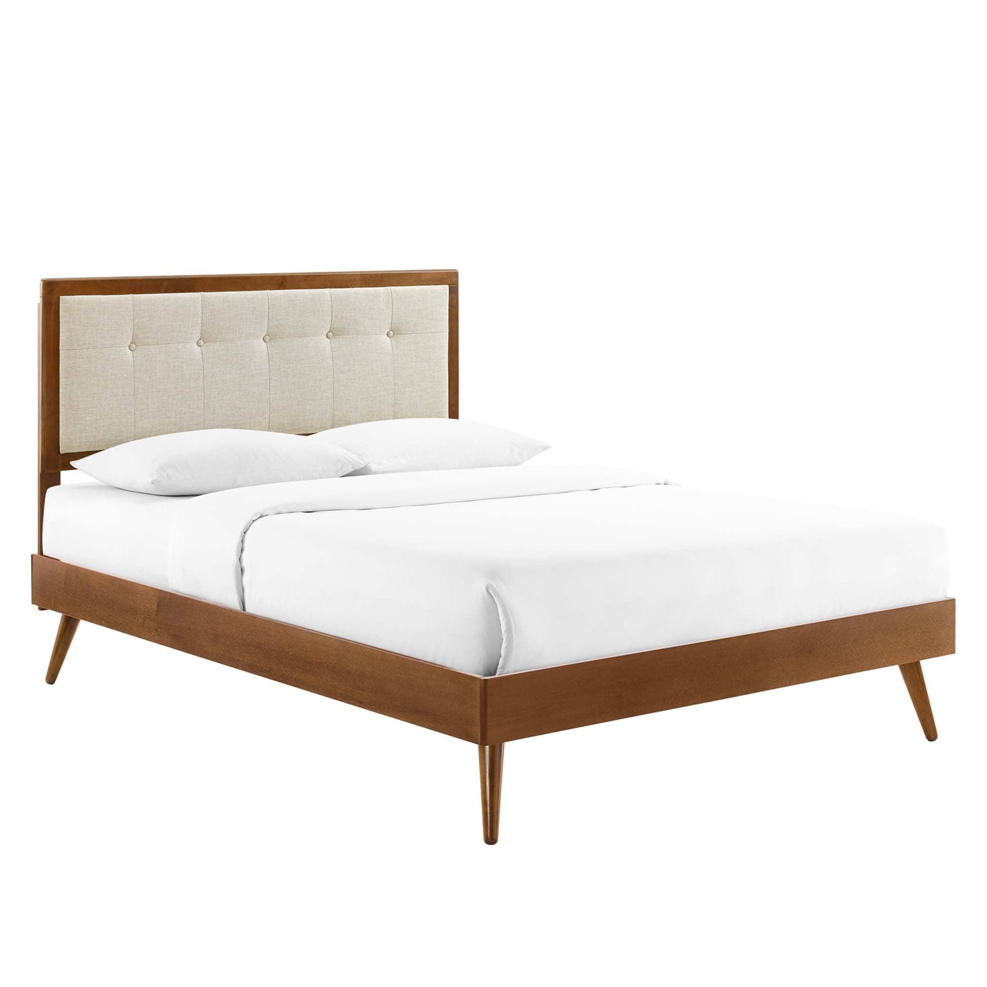 Modway - Willow Wood King Platform Bed With Splayed Legs - Brown