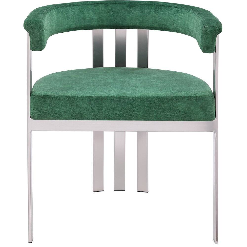 Alt View 2. Meridian Furniture - Marcello Green Velvet Dining Chair, Set of 2 - Green.