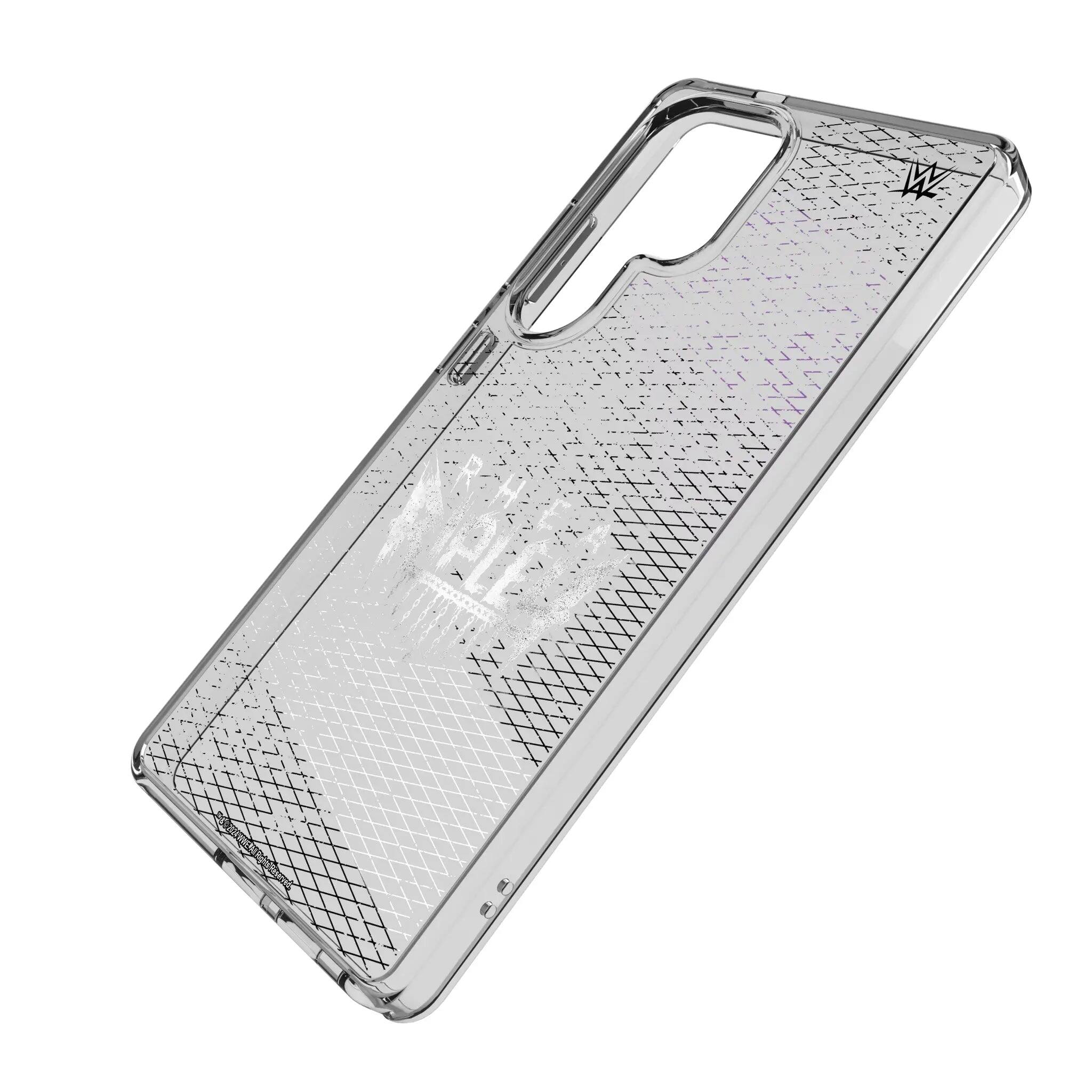 Angle. Keyscaper - WWE Steel Clear Phone Case - Samsung Galaxy S25 Ultra - Rhea Ripley.