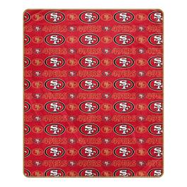 Pegasus - San Francisco 49ers 50" x 60" Repeat Big Logo Wordmark Ultra Soft Blanket - Multicolor