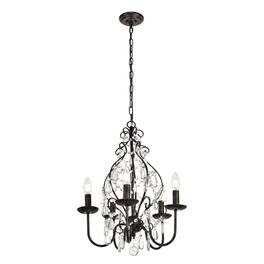 Living District - BLAISE Collection Pendant D17 H23 Lt:5 Oil rubbed bronze Finish - Oil-Rubbed Bronze