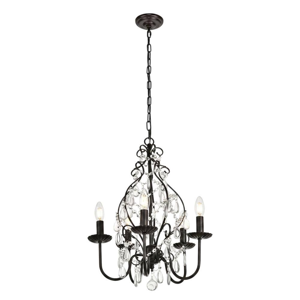 Front. Living District - BLAISE Collection Pendant D17 H23 Lt:5 Oil rubbed bronze Finish - Oil Rubbed Bronze.