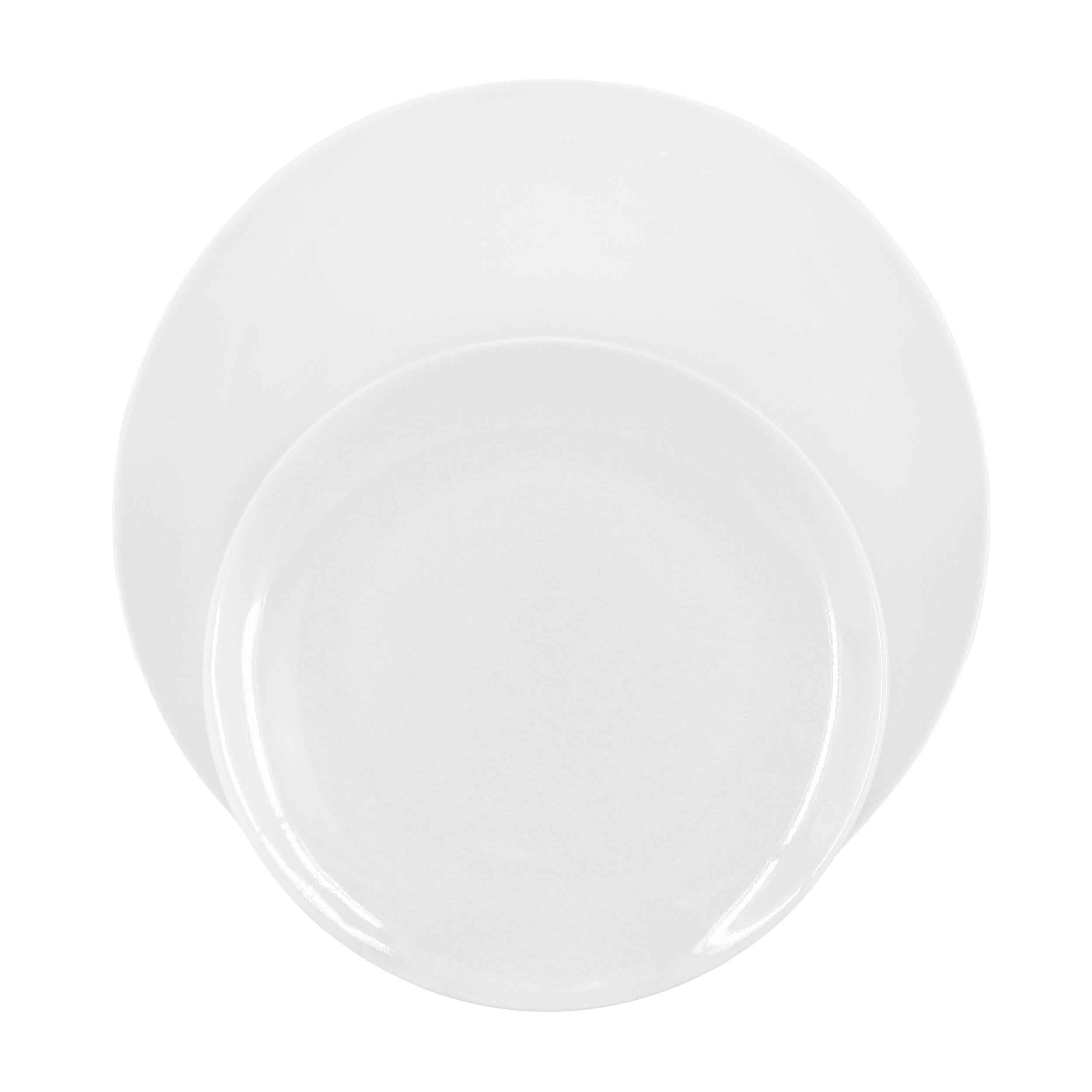 Alt View 2. Elama - Elama Iris 32 Piece Porcelain Dinnerware Set with 2 Large Serving Bowls in White - White.