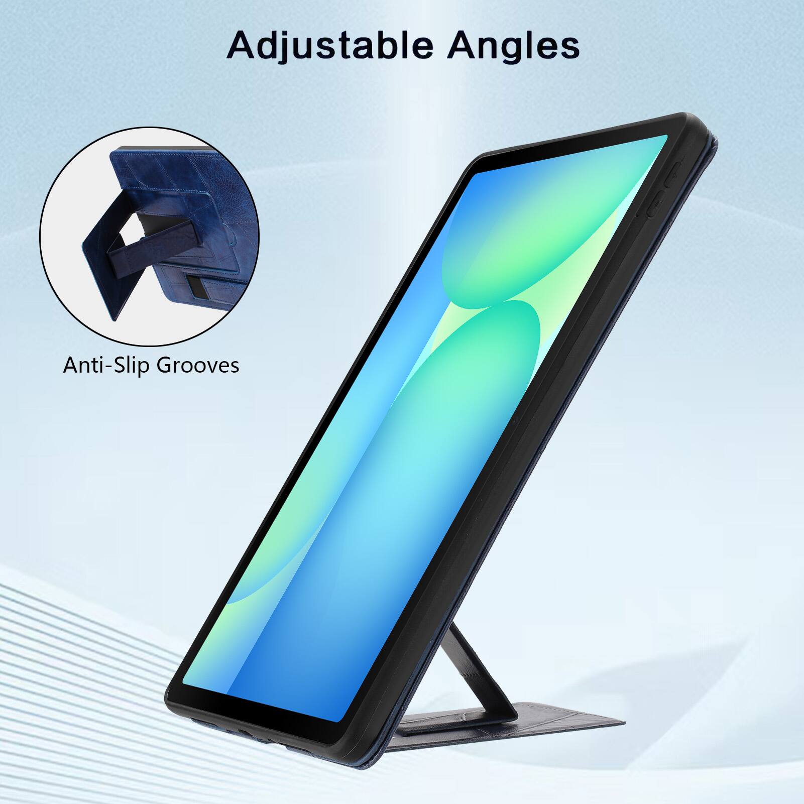 Adjustable Angles  
Anti-Slip Grooves