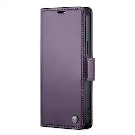 Stock Preferred - PU Leather Wallet Case with RFID Blocking for iPhone 17 - Purple