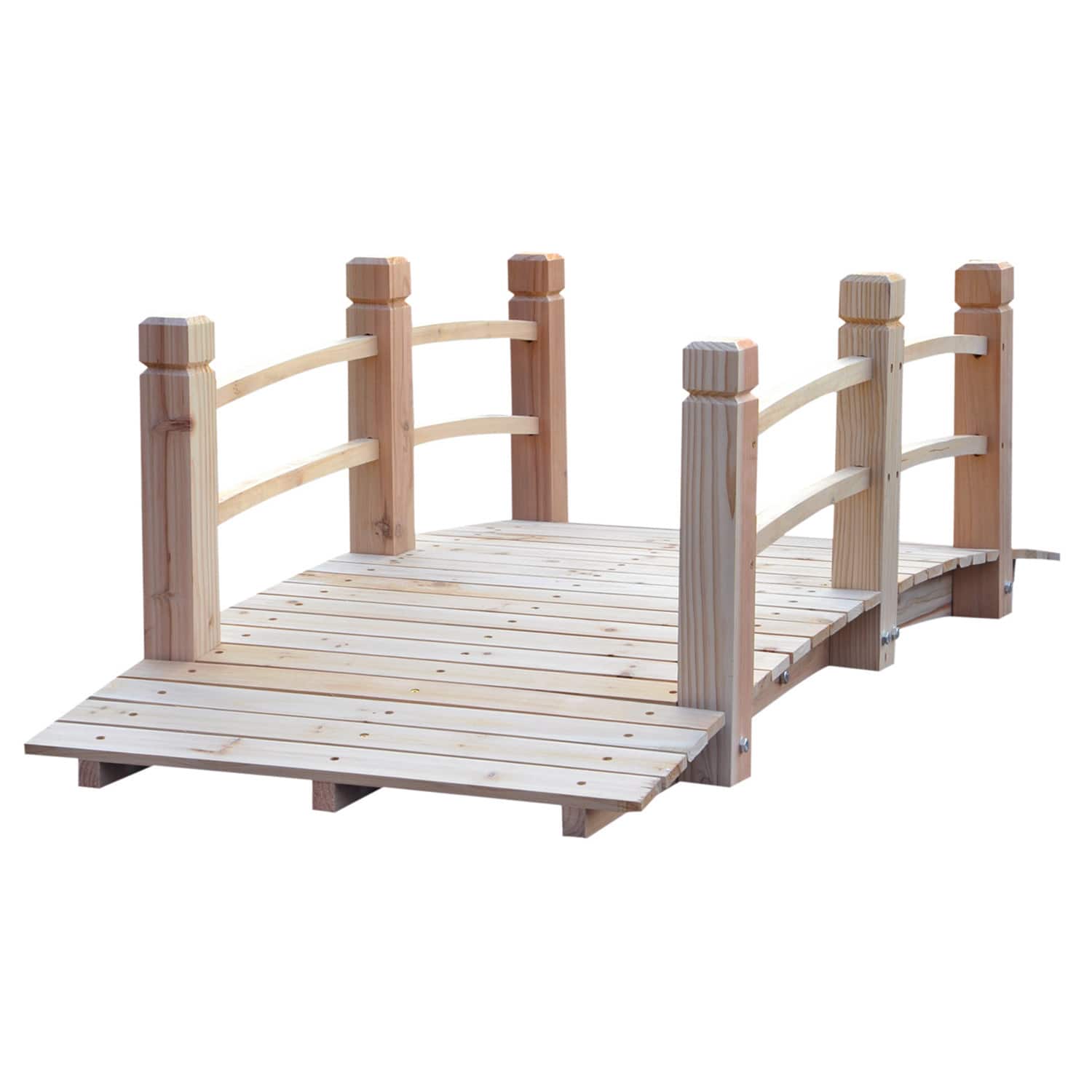 "Outsunny - Fir Wood Garden Bridge Arc Walkway with Side Railings for Backyards, Gardens, and Streams, 60"" x 26.5"" x 19"" - Natural Wood" price history on PriceWatchPro