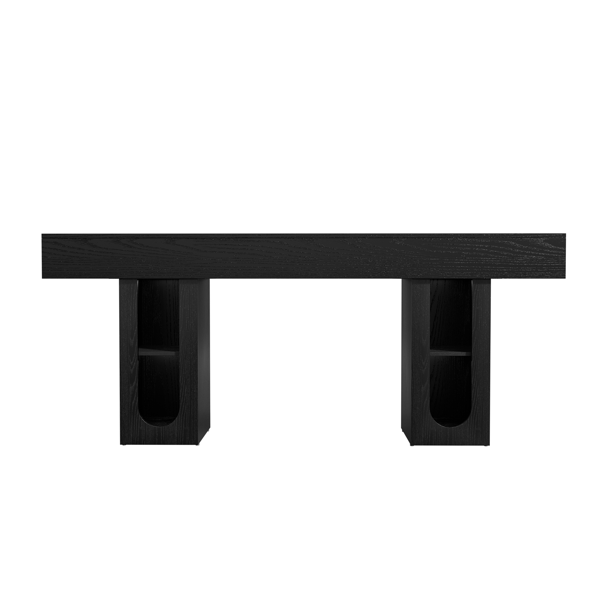 Alt View 1. Whisen - 71-Inch Long Console Table with Built-in Power Outlet and Adjustable Shelves-Black - Black.