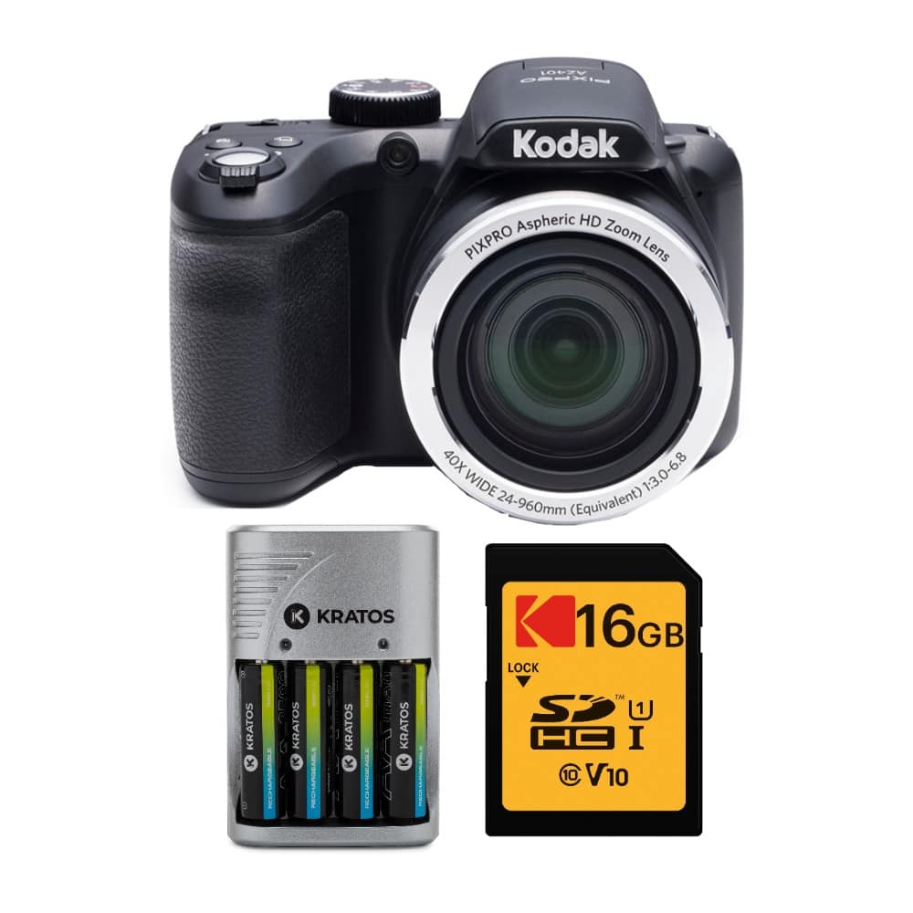 Kodak - PIXPRO AZ401 Astro Zoom Digital Camera (Black) Bundle with Accessory