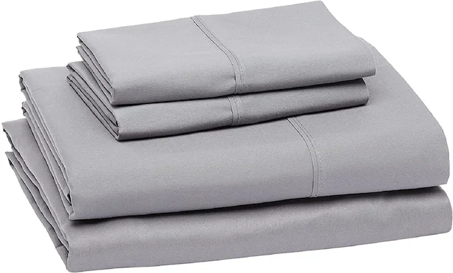 Front. J&V TEXTILES - 1000 Thread Count Deep Pocket Luxury Sheets - Gray - Gray.