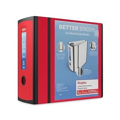 "Staples - 5"" 3-Ring Better Binder, D-Ring - Red" price history on PriceWatchPro