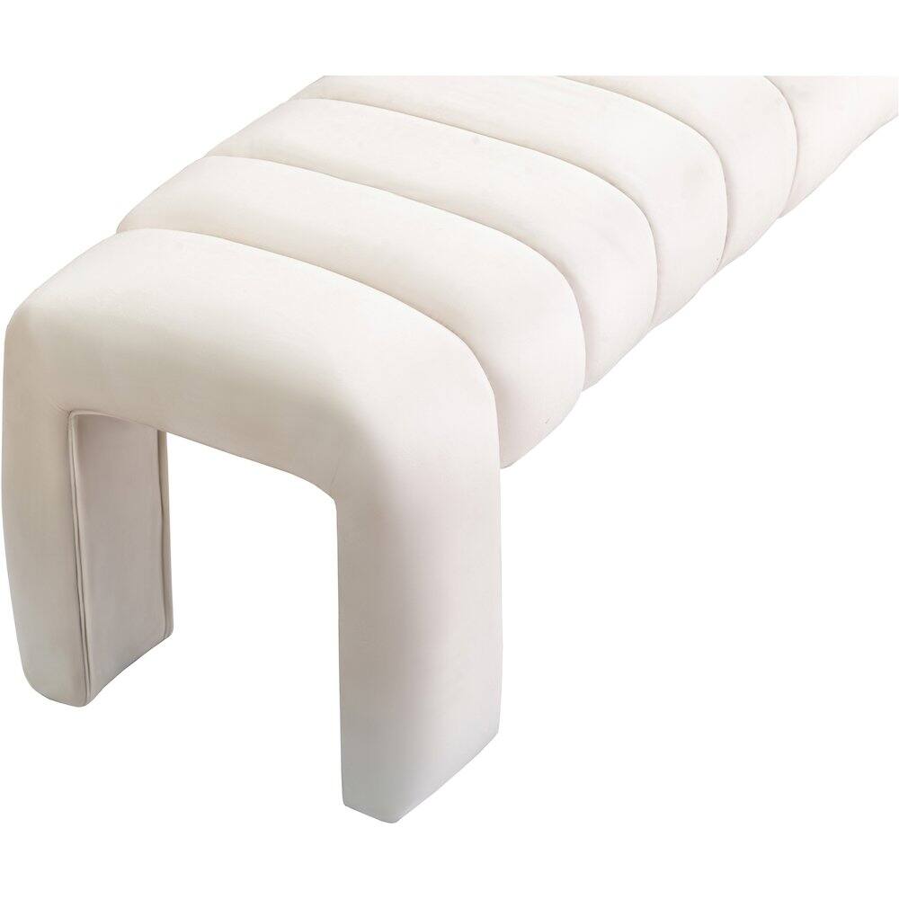 Alt View 3. Meridian Furniture - Andaz Cream Bench - Beige.