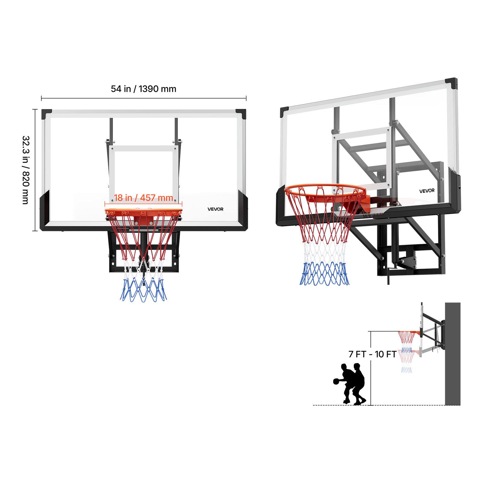 54 in / 1390 mm  
32.3 in / 820 mm  
18 in / 457 mm  

VEVOR  
7 FT - 10 FT