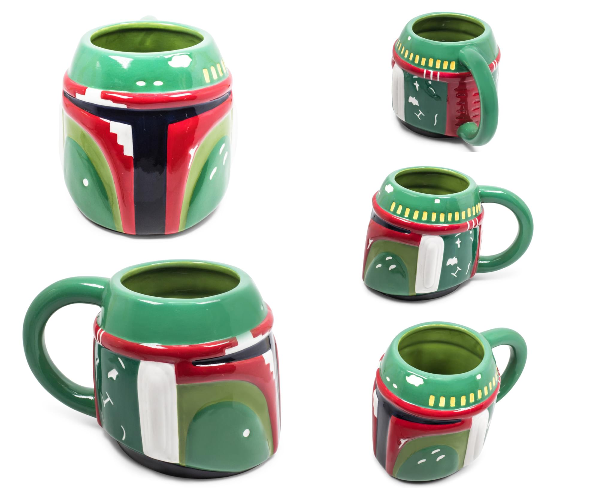 Alt View 1. Silver Buffalo - Star Wars 3D Sculpted Boba Fett Helmet Ceramic Mug | Holds 20 Ounces - Green.