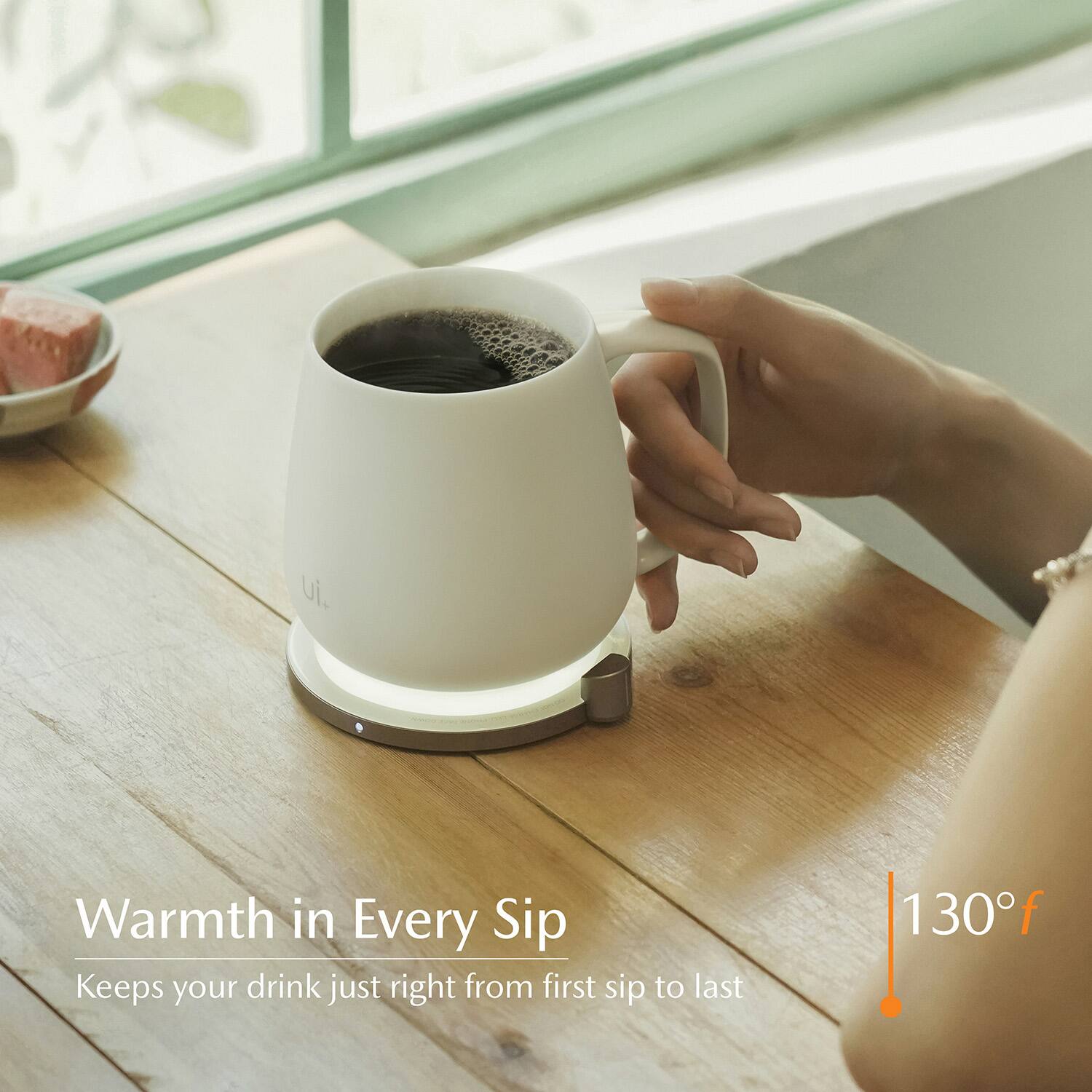Furnace Ui Design OHOM Ui+ Self Heating Mug Set, 18 oz Ceramic Coffee Mug with ...