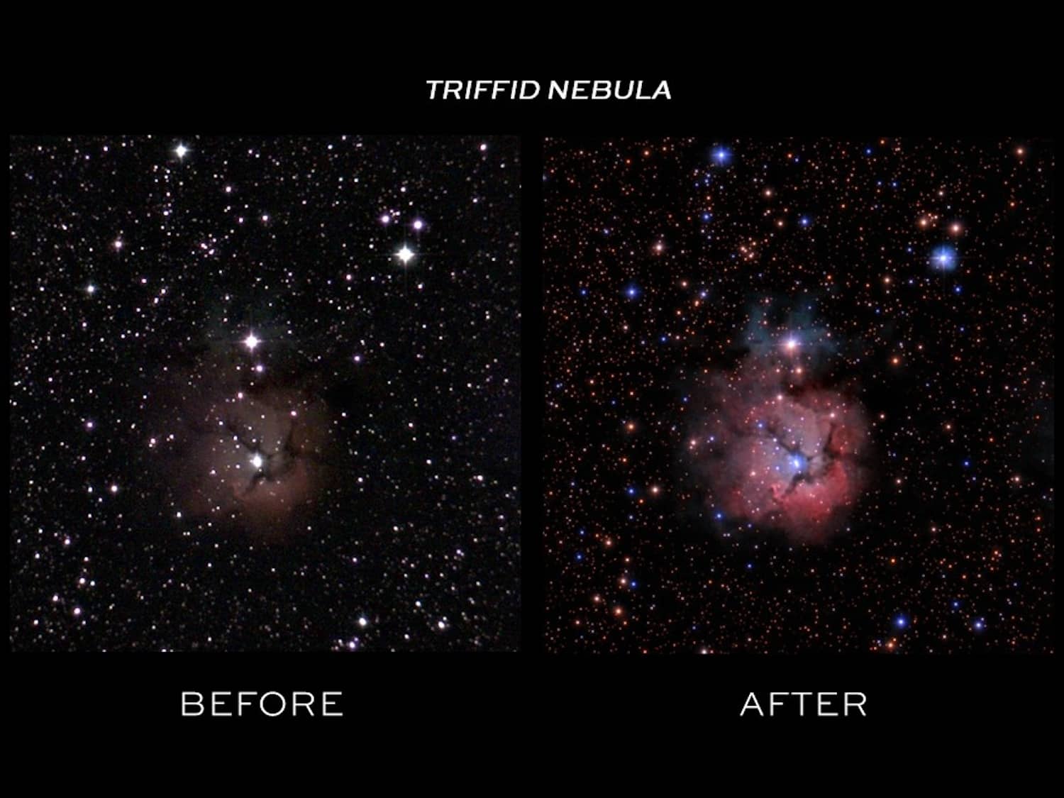 TRIFFID NEBULA BEFORE AFTER