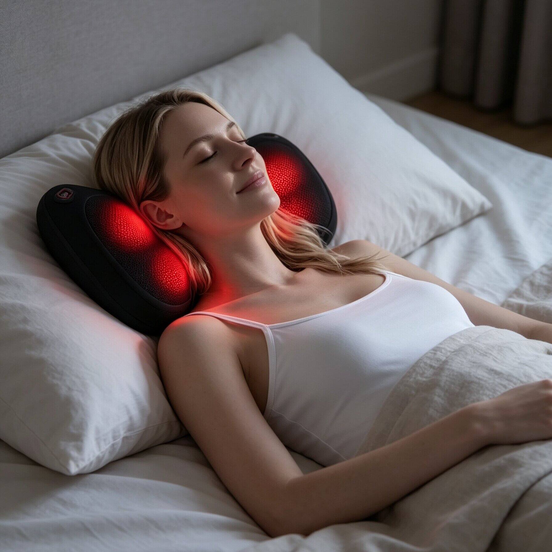 Left. Dazzed Corner - Shiatsu Neck & Shoulder Massager with Heat, Kneading Back Massage Pillow - Black.