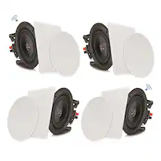 Front. Pyle - 6.5'' Bluetooth Home Ceiling Speakers - Black.
