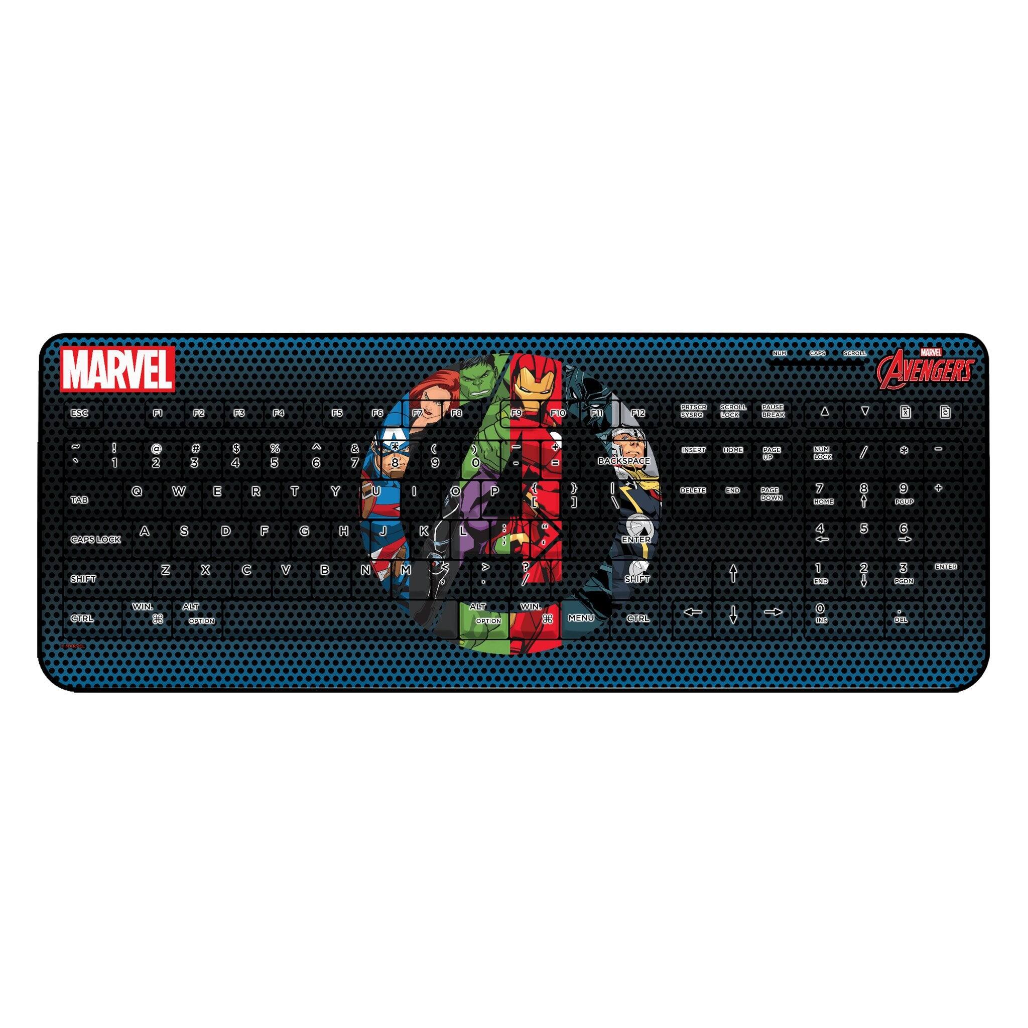 Keyscaper - Marvel Grid Wireless USB Keyboard - Avengers