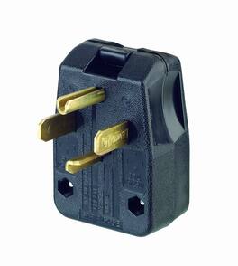 Leviton - 275-T 50A 250V Dual Combination Plug - Black