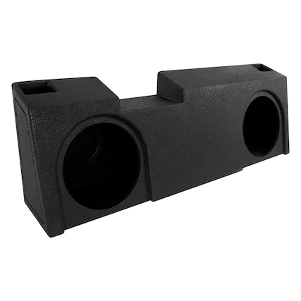 Front. QPower - QPower Dual 12" Sub Box - Chevy Silverado & GMC Sierra Crew & Double Cab 19-26 - Black.
