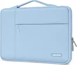 mosiso - 13.3-inch Slim Laptop Sleeve with Handle, Shock-Resistant Bubble Foam, Two Exterior Pockets - Air Blue