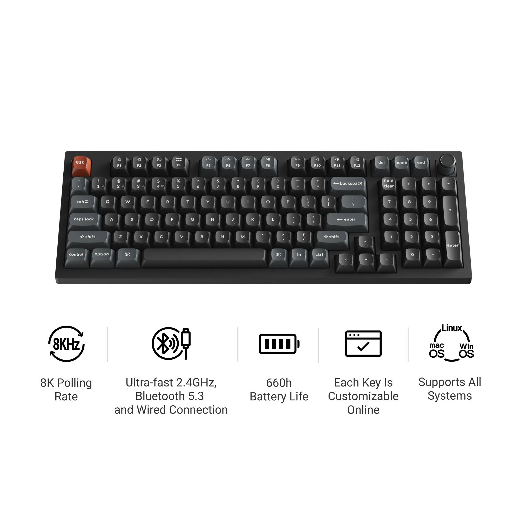 Keychron V5 Ultra 8k 96% Custom Red Switch Mechanical Gaming