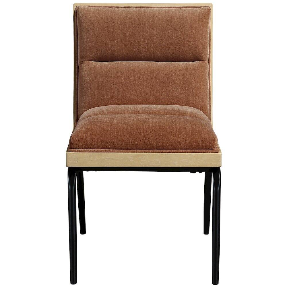 Alt View 2. Meridian Furniture - Viceroy Cognac Fabric Upholstered Dining Chair, Set of 2 - Black.