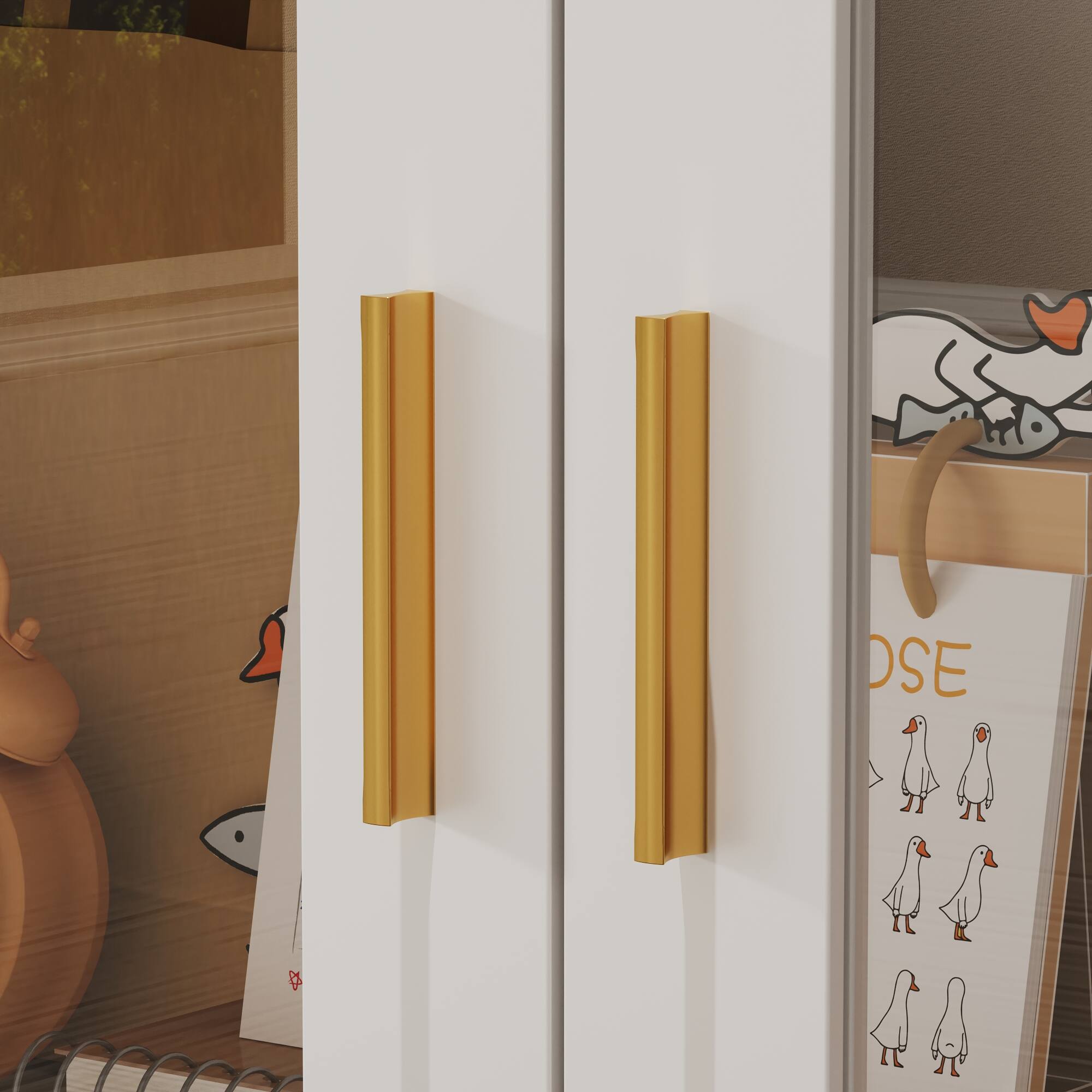 Alt View 7. Famapy - Famapy Multifunctional Display & Storage Cabinet: Safety - First Design for Elegant Organization - White.