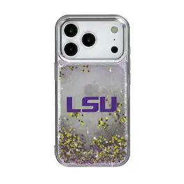 Keyscaper - NCAA - LSU Tigers Linen Logo iPhone Glitter Case - 15 - Multicolor