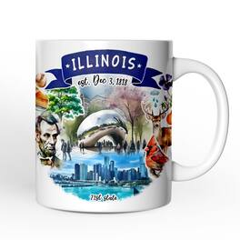OrnamentallyYou - Artistic Illinois State Themes and Landmarks Mug - White