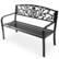Front. Costway - Costway 50" Patio Park Garden Bench Porch Chair Steel Frame Cast Iron Backrest - Black.