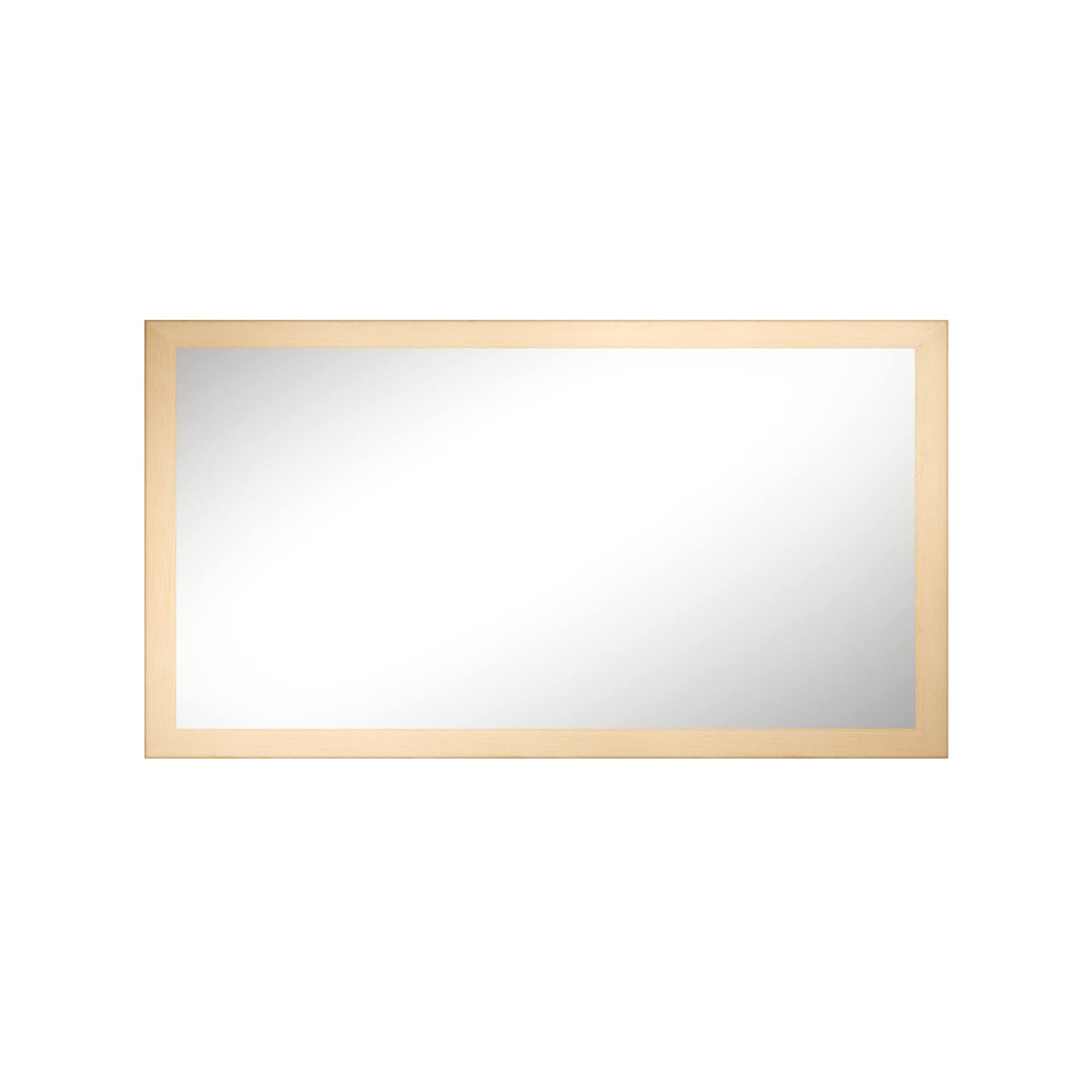 Front. Boyel Living - 30 in W x 55 in L Dark Wood Grain Rectangular Slanted Edge Aluminum Framed Wall Bathroom Vanity Mirror.