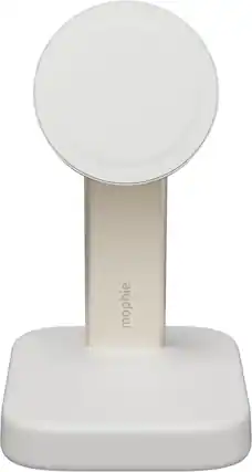 Front. mophie - Qi2 Charging stand white - White.