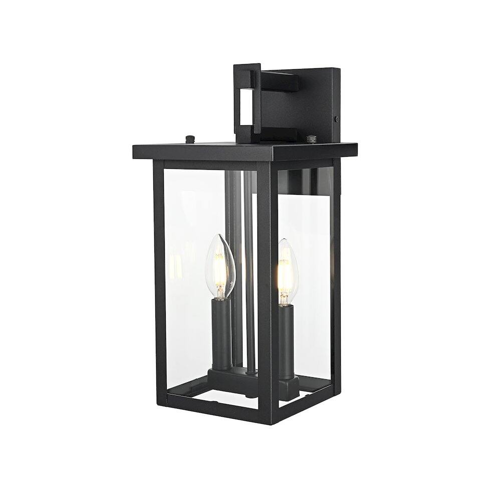 Angle. Elegant Lighting - Venango 7 inch Outdoor Pendant in Black - Black.