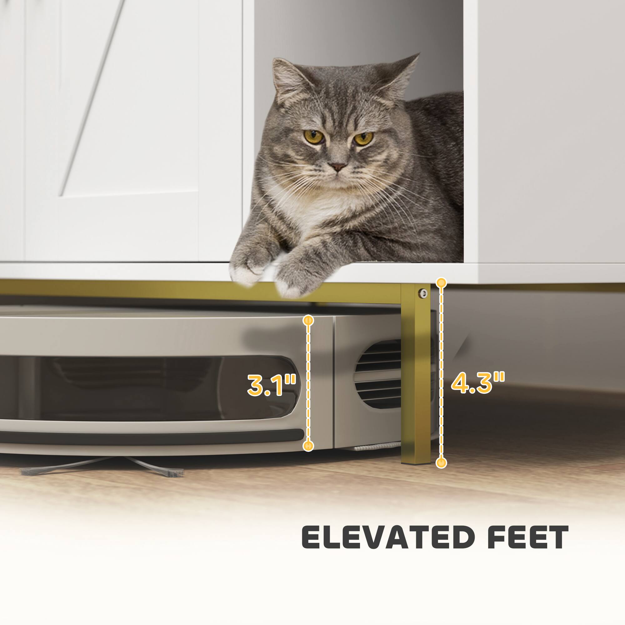 3.1"  
4.3"  
ELEVATED FEET