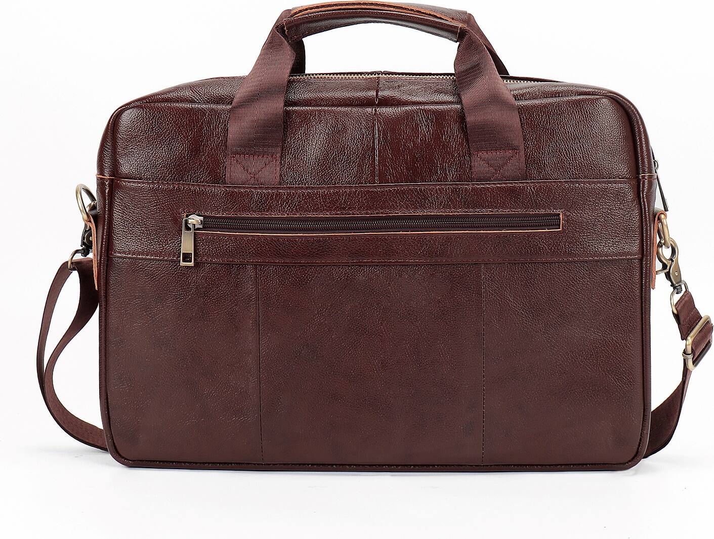 Back. SaharaCase - Briefcase fits up to 16" laptop - Oxford Brown.