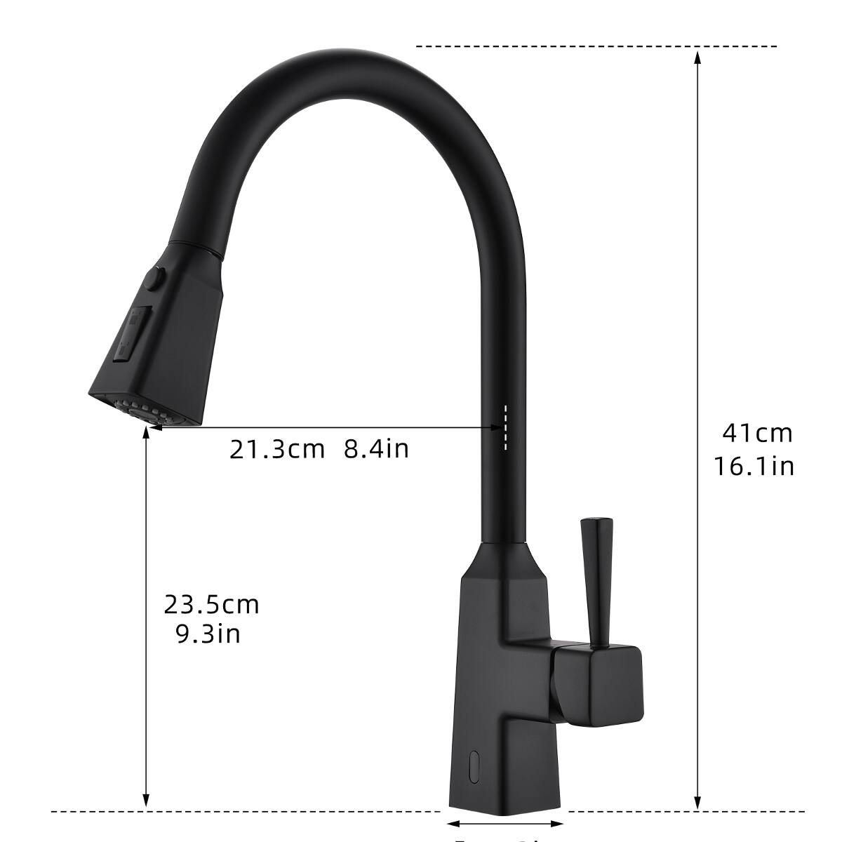 21.3cm 8.4in  
41cm 16.1in  
23.5cm 9.3in