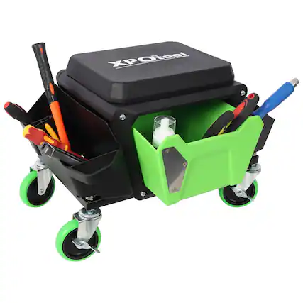 Front. Boyel Living - 330 Lbs Capacity Green Black Mechanics Creeper with Wheels Soft Rubber Cushion - Green.