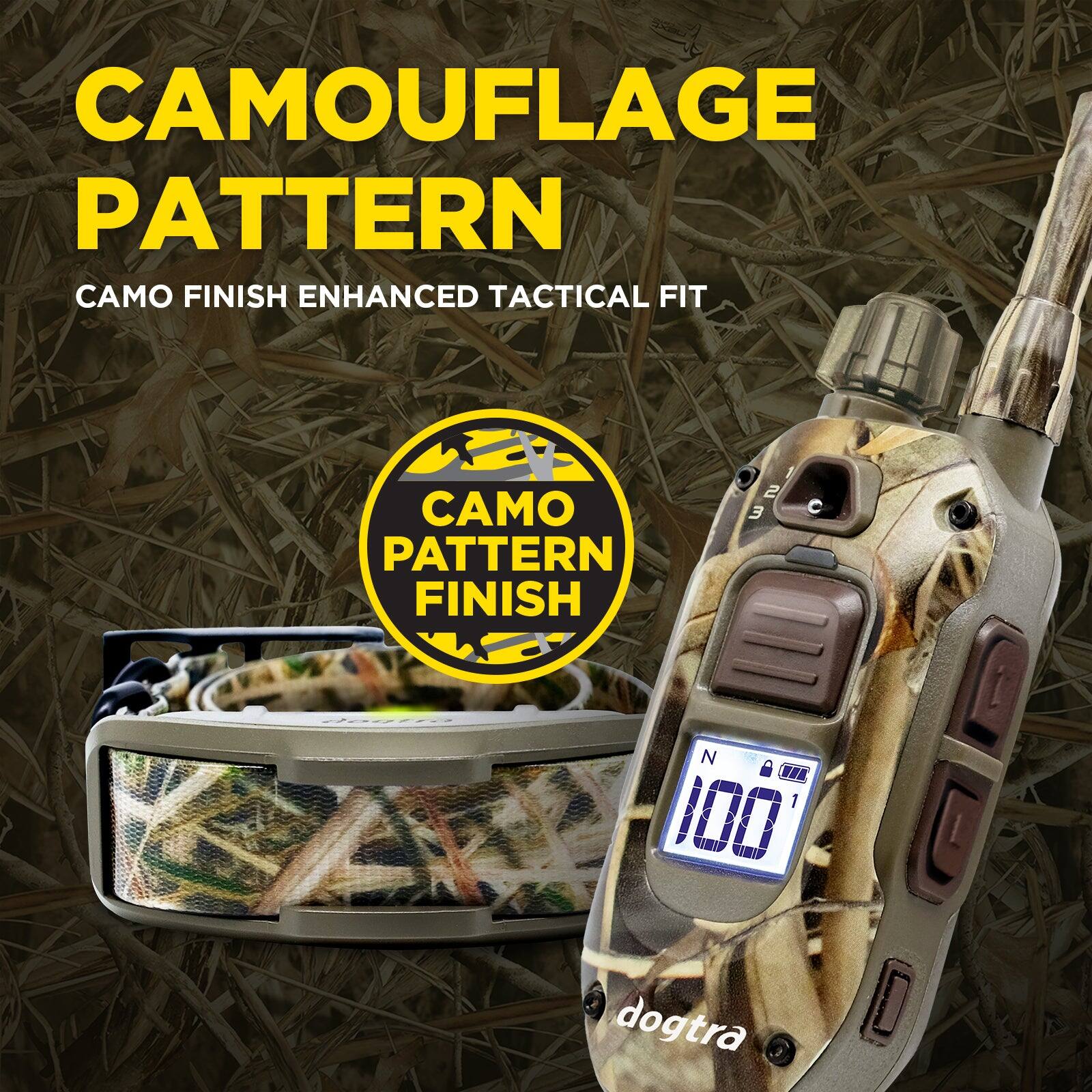 CAMOUFLAGE PATTERN  
CAMO FINISH ENHANCED TACTICAL FIT  

CAMO PATTERN FINISH  

dogtra  
VOK 1 100