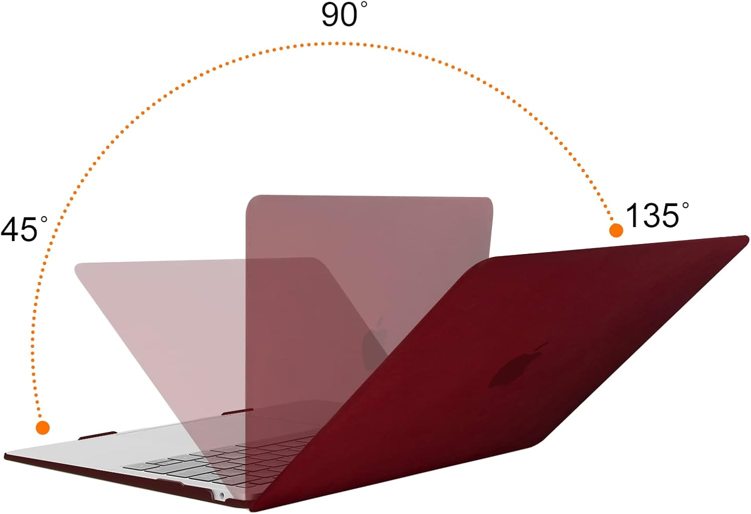 Back. mosiso - Case for MacBook Air 13 inch A2337 M1 A2179 A1932 with Touch ID 2018-2022 - Marsala Red.