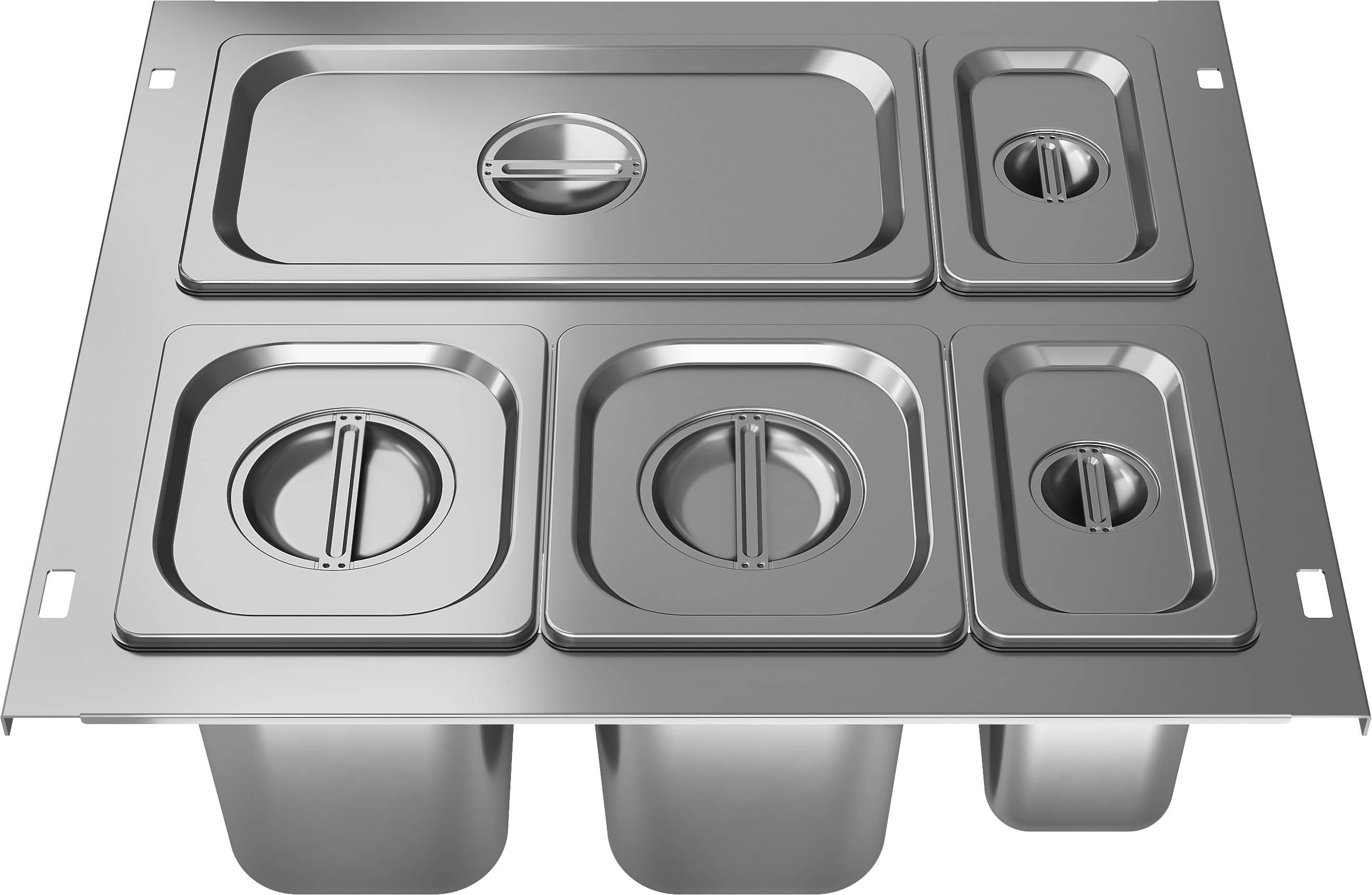 Angle. Zephyr - Drawer Pan Kit for Zephyr Refrigerator Drawers - Stainless Steel.
