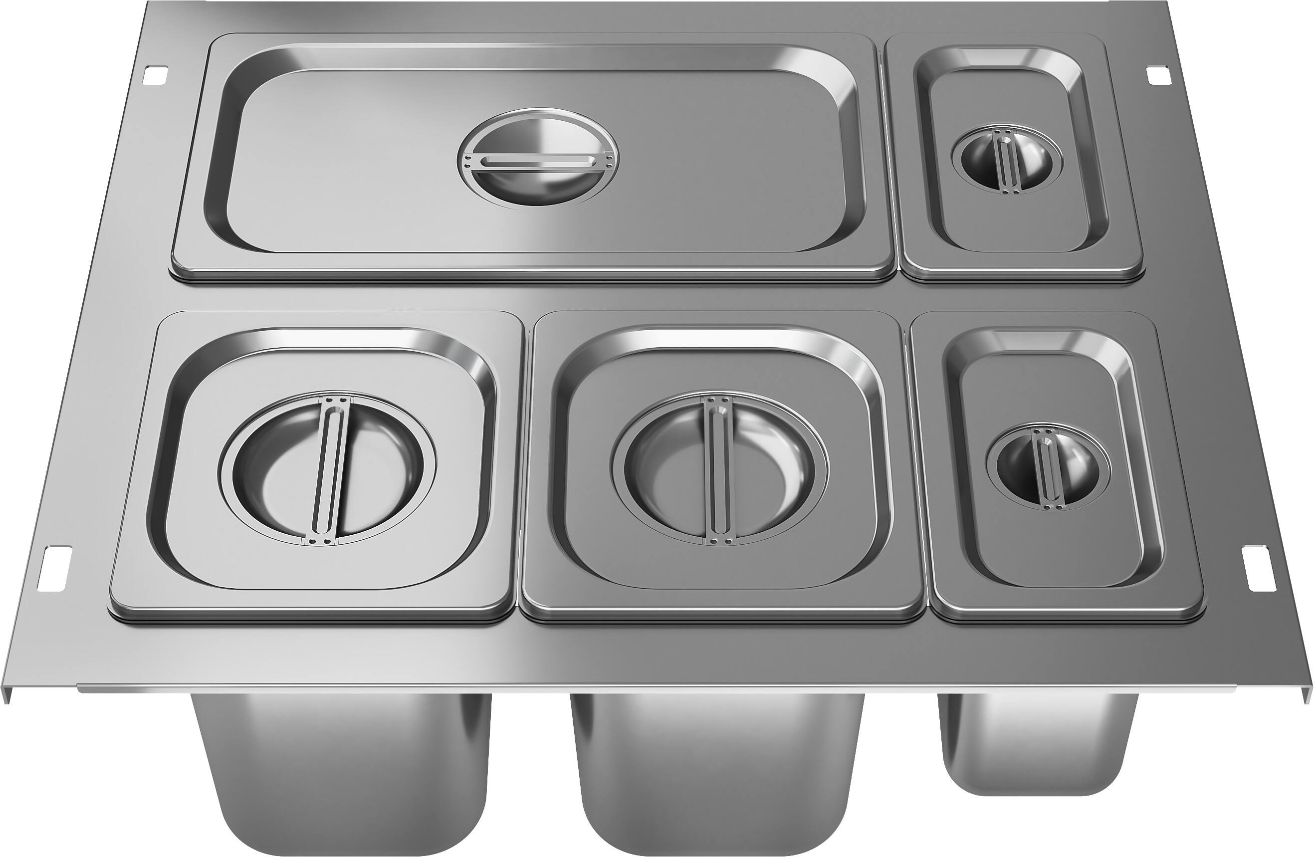 Angle. Zephyr - Drawer Pan Kit for Zephyr Refrigerator Drawers - Stainless Steel.