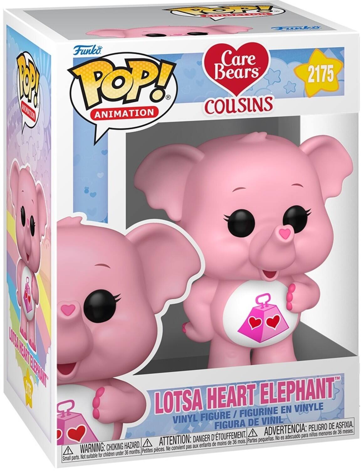 TOP OS Tali Funko Care Bears 2175 1 POP! COUSINS ETIT ANIMATION LOTSA HEART ELEPHANT FIGURINE EN VINYLE FIGURE / VINYL DE VINIL FIGURA ADVERTENCIA: PELIGRO DE ASFIXIA. menores de 36 meses. D'TOUFFEMENT. adecuado para niños DANGER pequeñas. No es HAZARD. ATTENTION: aux enfants de moins de 36 mois. Partes WARNING: CHOKING Petites pièces. Ne convient pas children under 36 months. Not suitable for Small parts.