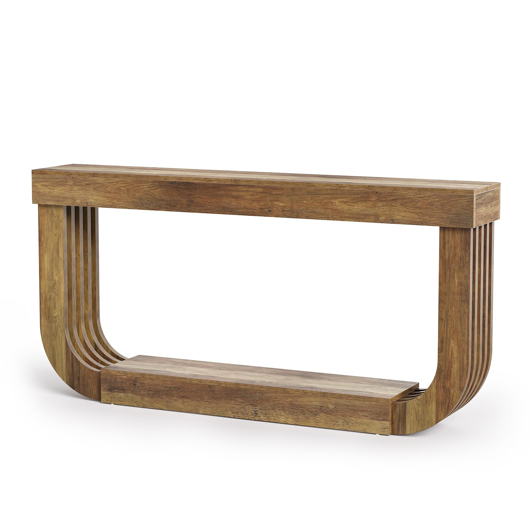 Alt View 5. Tribesigns - 1Easylife 70.9-Inch Sofa Table, Extra Long Wooden Console Table, 2-Tier Brown Wooden Entryway Table for Living Room, Lar - Rustic Brown.