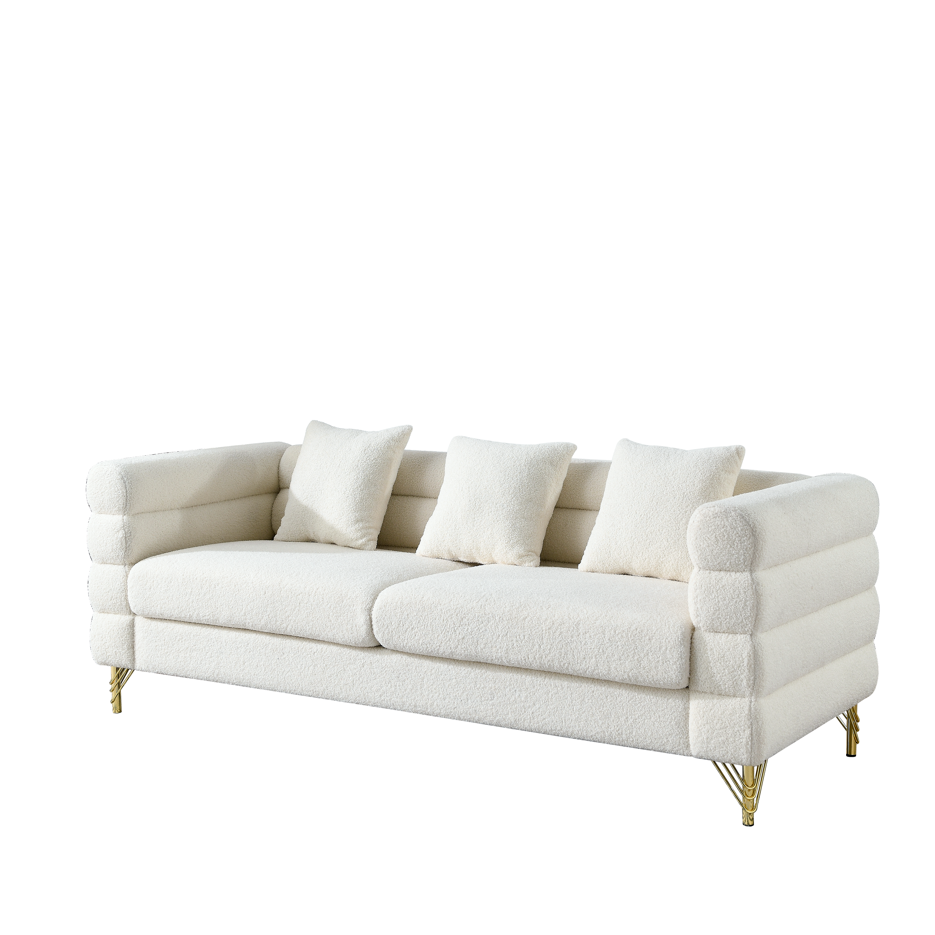 Alt View 2. Roomtec - 81 Inch Oversized 3 Seater Sectional Sofa Living Room Comfort Fabric Sectional Sofa Deep Seating Sectional Sofa Soft - Ivory.