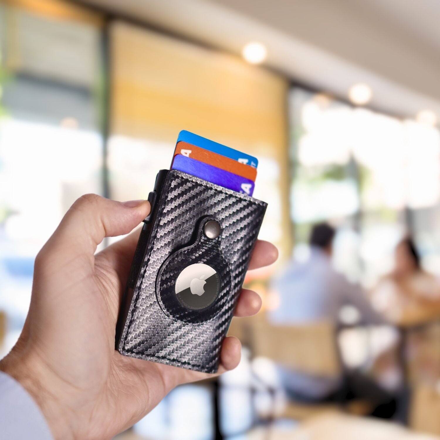 Alt View 2. Vionentus - Slim AirTag Wallet VN100 Elite - Dark Brown.